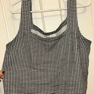 a new day Gingham Black and White Top